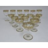 16 Gold Decorated Glasses