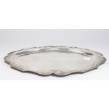 Large Silver Serving Hand Chased Tray