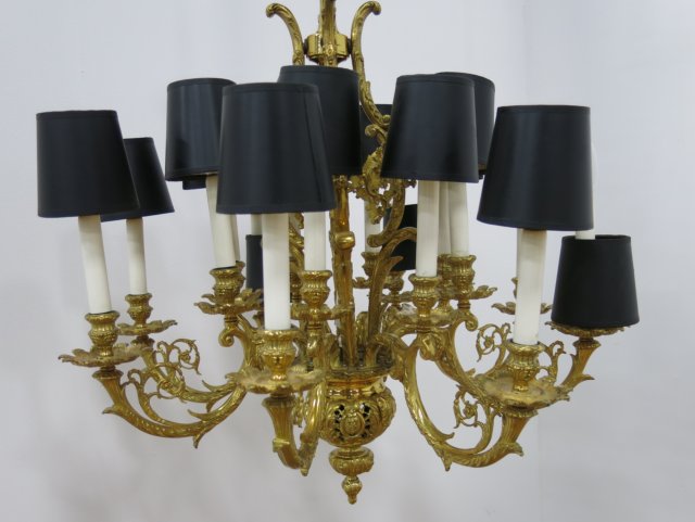 16-Light Rococo Style Bronze Chandelier - Image 2 of 2