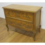 Italian Carved Walnut 2-Drawer Commode