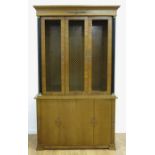 Empire Style Brass-Mounted 2-Piece Library Cabinet