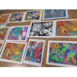 23 Color & Black & White Leo Russell Lithographs