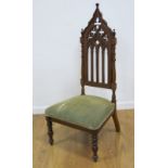 Mahogany Gothic Slipper Chair