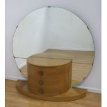 Art Deco Style Demilune 3-Drawer Cabinet/Vanity