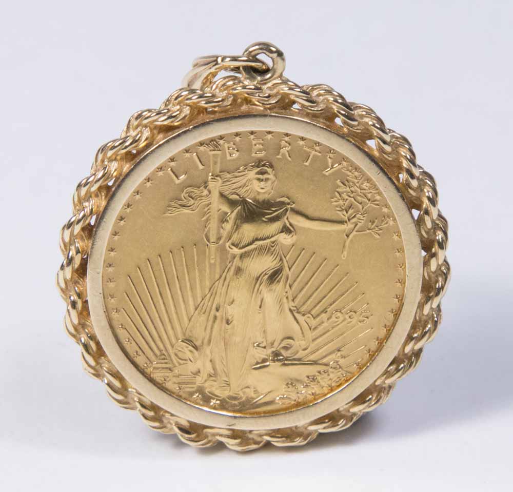 $25 1995 Gold American Eagle 1/2 Ounce Coin Framed