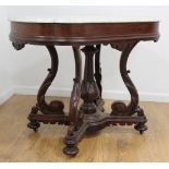 Marble Top Center Table with Floral Design Base