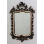 Baroque Style Green & Giltwood Mirror