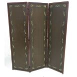 :Arts & Crafts 3-Section Leather Screen