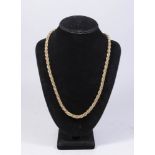 18K 2-Tone Yellow & White Gold Rope Chain Necklace