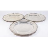 3 Egyptian Silver Round Trays