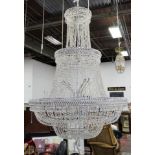 :Palace Size Silver Metal & Crystal Chandelier