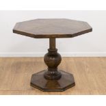 Baroque Style Oak Adjustable Hexagonal Table