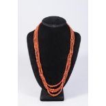 4-Strand Coral Necklace