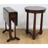 Empire Style Side Table & Inlaid Mahogany Table