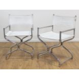 Pair 70s Chrome X-Form Chairs