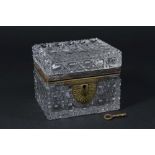 Charles X Style Cut Crystal Gilt Metal Box