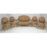 :5 Piece Louis XVI Style Giltwood French Salon Set