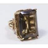 14K Gold & Smoky Topaz Ladies Ring