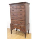 Antique Oak 2-Piece Highboy