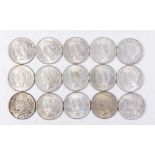 Lot of 15 Peace Silver Dollars