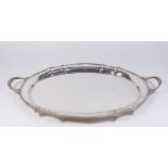 Egyptian Turtle Shape Silver Tray with Handles