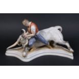 :Herend Porcelain Grouping of Man & Bull