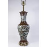 Champleve Vase Mounted as Lamp