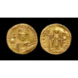 Ancient Byzantine Coins - Justinian I - Gold Lightweight Solidus