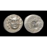 Ancient Greek Coins - Caria - Rhodes - Rose Drachm