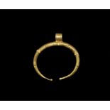 Roman Gold Lunate Pendant