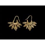 Phoenician Gold Leech-Shaped Earrings with Appliqués