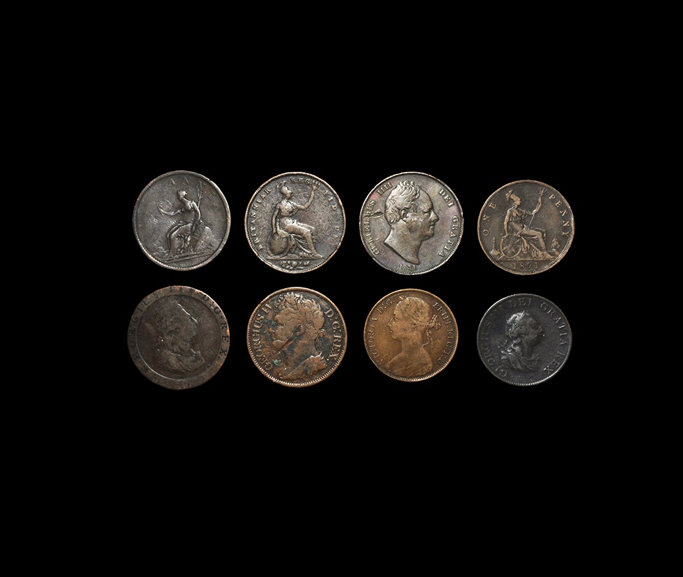 English Milled Coins - George III to Victoria - 1797-1893 - Copper Coins Group [8]