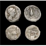 Ancient Roman Republican Coins - C. Caecilus and M. Aemilius Denarii Group [2]