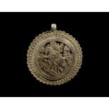 Post Medieval Gilt St. George and Dragon Pendant