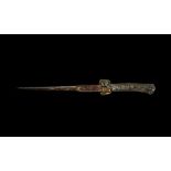 Medieval Bollock Dagger with Wooden Handle