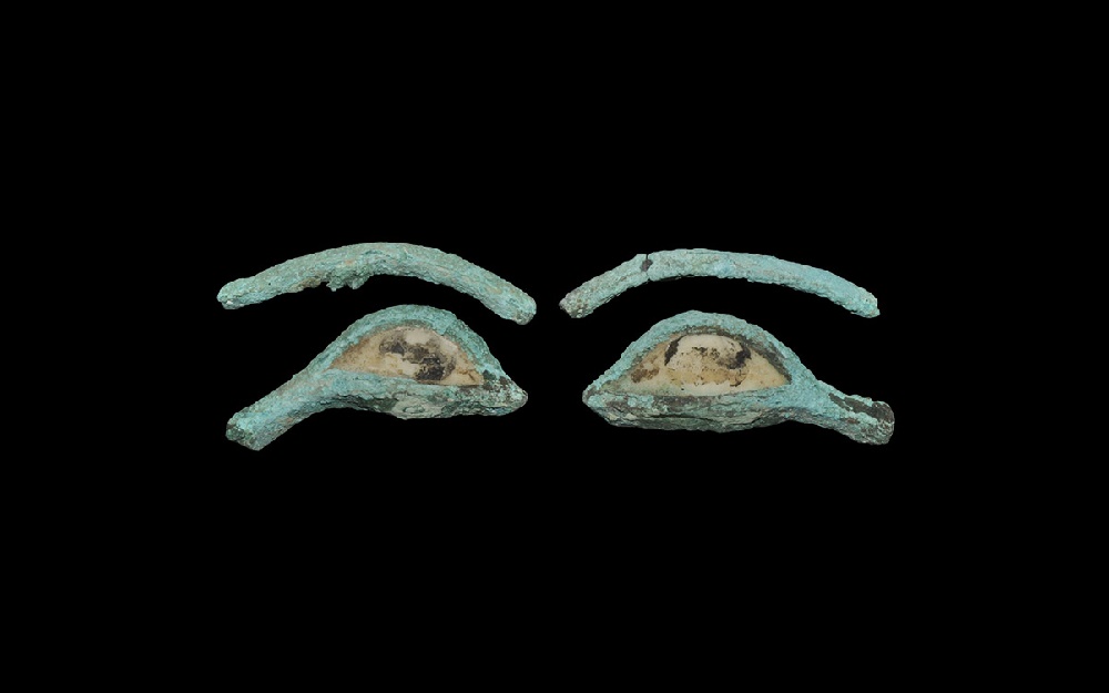 Egyptian Mummy Mask Eye Inlay Pair