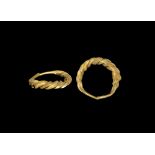 Bronze Age Gold Twisted Blade Ring