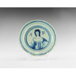 Post Medieval English Delft Queen Anne Portrait Plate