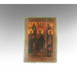 Post Medieval Russian Icon of Various Saints