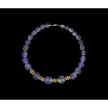Western Asiatc Gold and Lapis Lazuli Bead Necklace