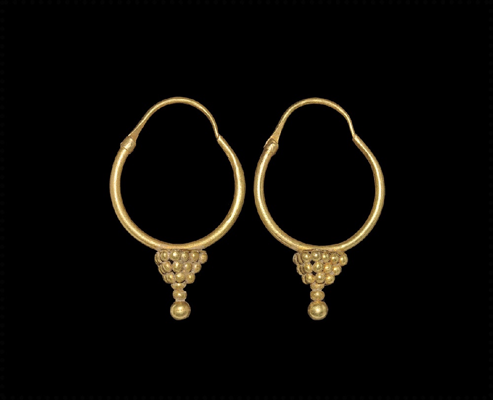 Egyptian Large Gold Hoop Earrings