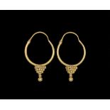 Egyptian Large Gold Hoop Earrings