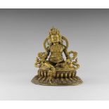 Sino-Tibetan Gilt Kubera Figurine