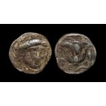 Ancient Greek Coins - Rhodes - Helios Didrachm