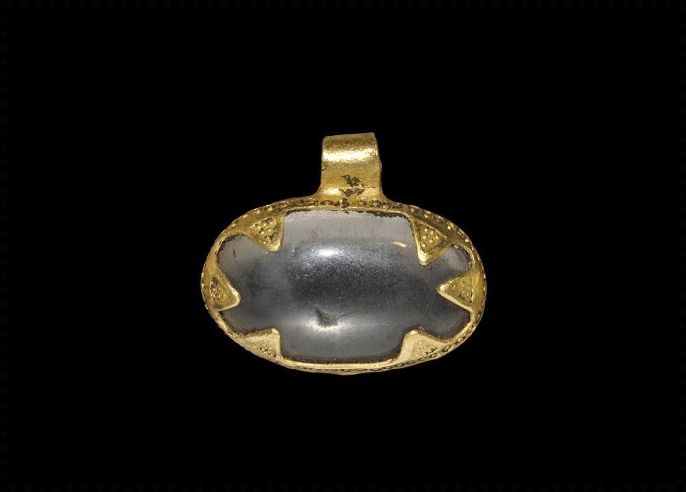 Viking Gold and Crystal Pendant