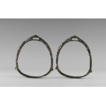 Viking Stirrup Pair with Inlaid Silver Decoration