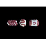 Roman Red Mosaic Bead Group