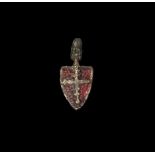 Medieval Gilt 'Lord Warden of the Cinque Ports' Heraldic Horse Harness Pendant