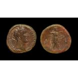 Ancient Roman Imperial Coins - Antoninus Pius - Minerva Sestertius