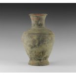 Chinese Greyware Vessel with Pigment